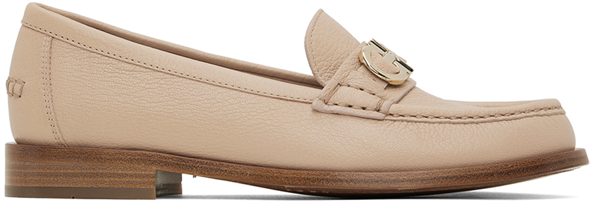 Beige Gancini Loafers