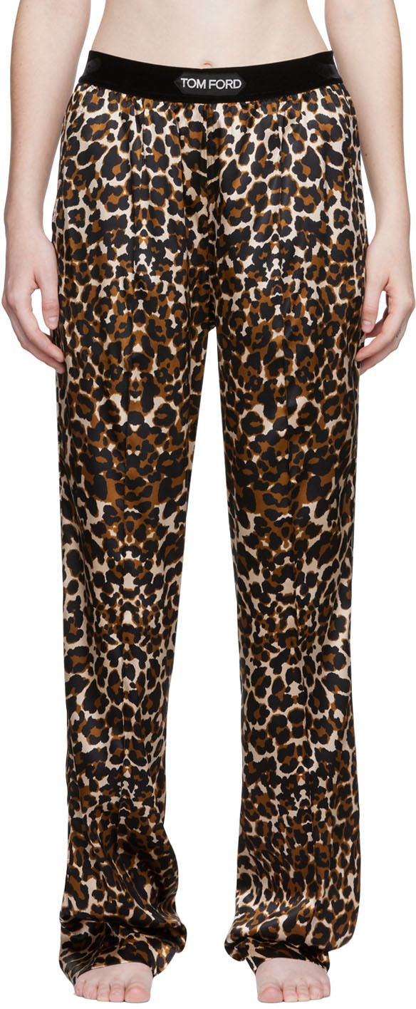 Black & Beige Leopard Pyjama Lounge Pants