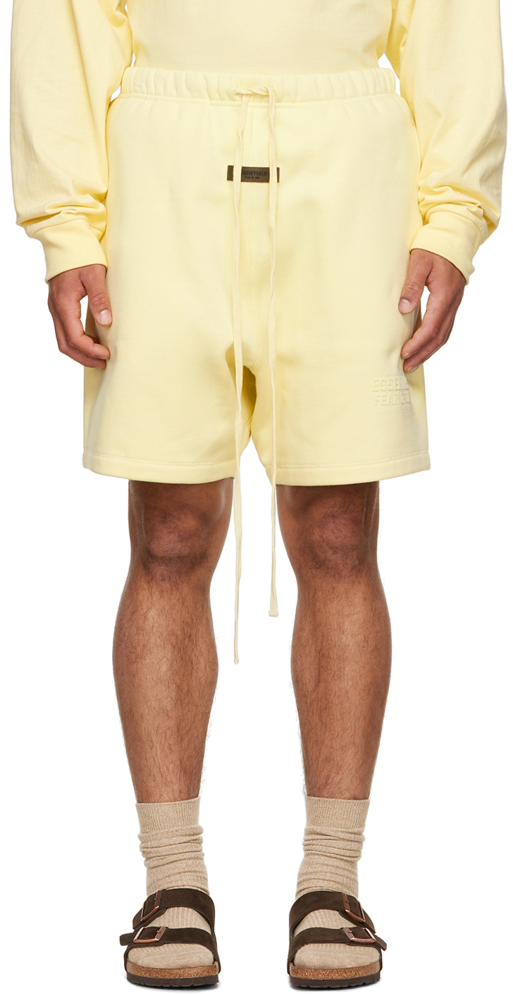 Yellow Flocked Shorts
